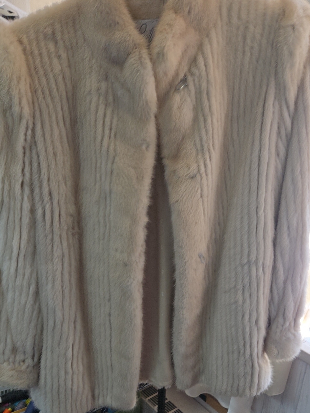 Classic Women's Cream Fur Coat